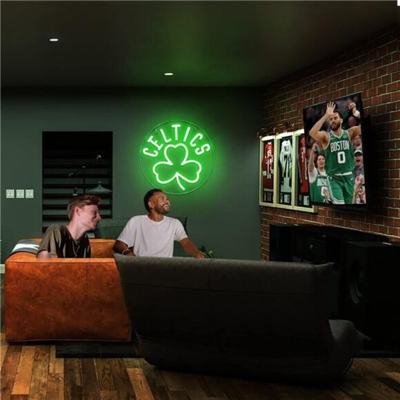 Boston Celtics NBA LED Neon Sign Wall Decor Basketball Neon Light Man Cave Bar - Picture 6 of 6